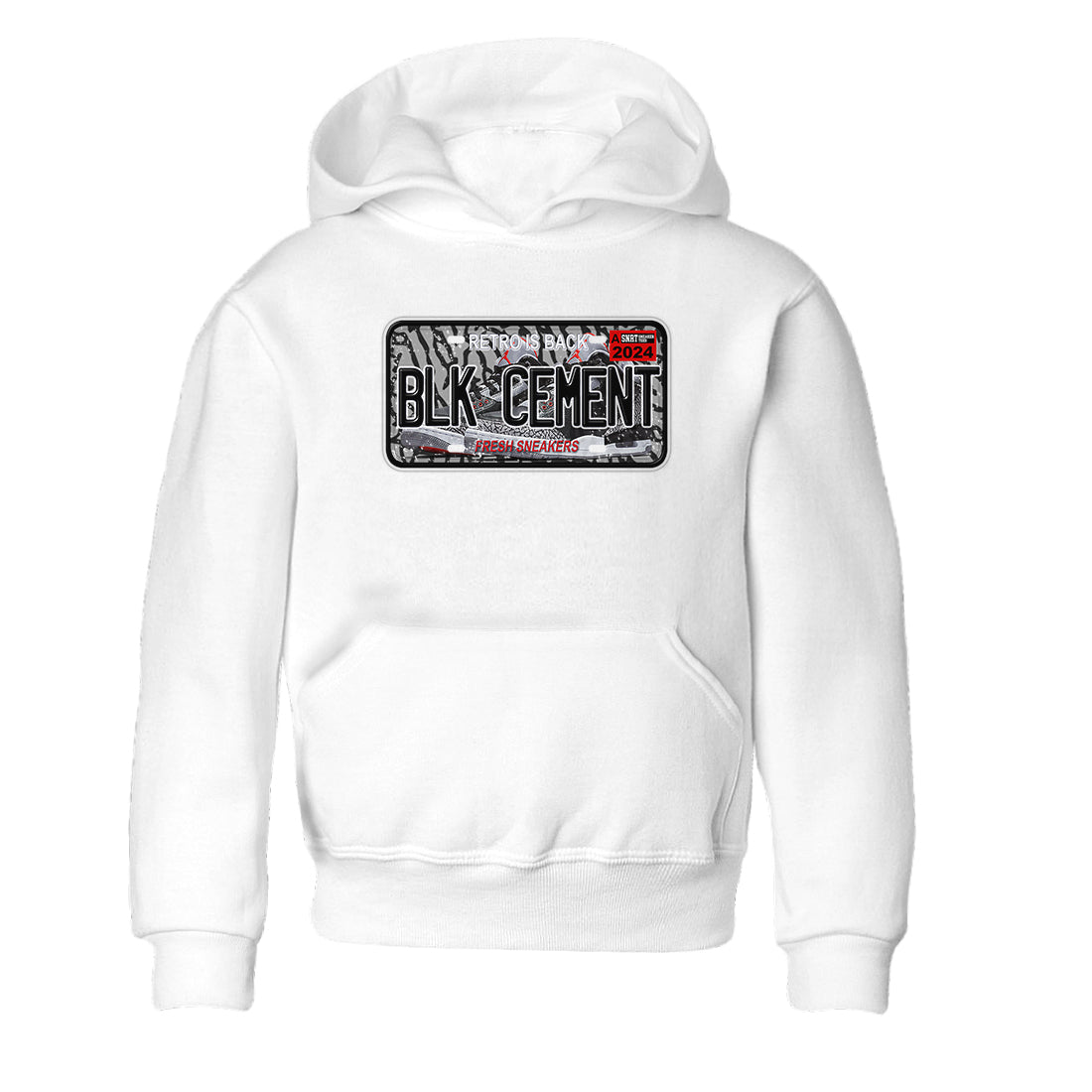 3s Black Cement shirts to match jordans Sneaker Plate sneaker match tees Air Jordan 3 Black Cement SNRT Sneaker Release Tees Youth Baby White 2 crew neck shirts
