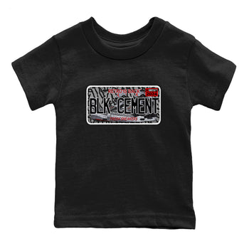 3s Black Cement shirts to match jordans Sneaker Plate sneaker match tees Air Jordan 3 Black Cement SNRT Sneaker Release Tees Youth Baby Black 2 crew neck shirts