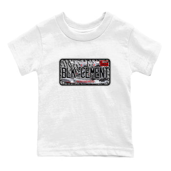 3s Black Cement shirts to match jordans Sneaker Plate sneaker match tees Air Jordan 3 Black Cement SNRT Sneaker Release Tees Youth Baby White 2 crew neck shirts