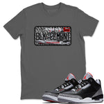 3s Black Cement shirts to match jordans Sneaker Plate sneaker match tees Air Jordan 3 Black Cement SNRT Sneaker Release Tees unisex cotton Cool Grey 1 crew neck shirts