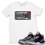 3s Black Cement shirts to match jordans Sneaker Plate sneaker match tees Air Jordan 3 Black Cement SNRT Sneaker Release Tees unisex cotton White 1 crew neck shirts