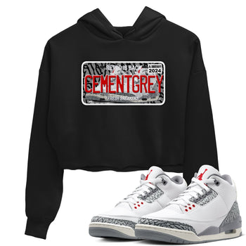3s Cement Grey shirts to match jordans Sneaker Plate sneaker match tees Air Jordan 3 Cement Grey SNRT Sneaker Release Tees unisex cotton Black 1 Crop Shirts