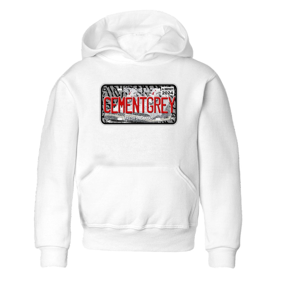3s Cement Grey shirts to match jordans Sneaker Plate sneaker match tees Air Jordan 3 Cement Grey SNRT Sneaker Release Tees Youth Baby White 2 crew neck shirts