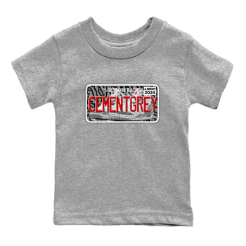 3s Cement Grey shirts to match jordans Sneaker Plate sneaker match tees Air Jordan 3 Cement Grey SNRT Sneaker Release Tees Youth Baby Heather Grey 2 crew neck shirts