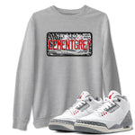 3s Cement Grey shirts to match jordans Sneaker Plate sneaker match tees Air Jordan 3 Cement Grey SNRT Sneaker Release Tees unisex cotton Heather Grey 1 crew neck shirts