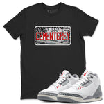 3s Cement Grey shirts to match jordans Sneaker Plate sneaker match tees Air Jordan 3 Cement Grey SNRT Sneaker Release Tees unisex cotton Black 1 crew neck shirts