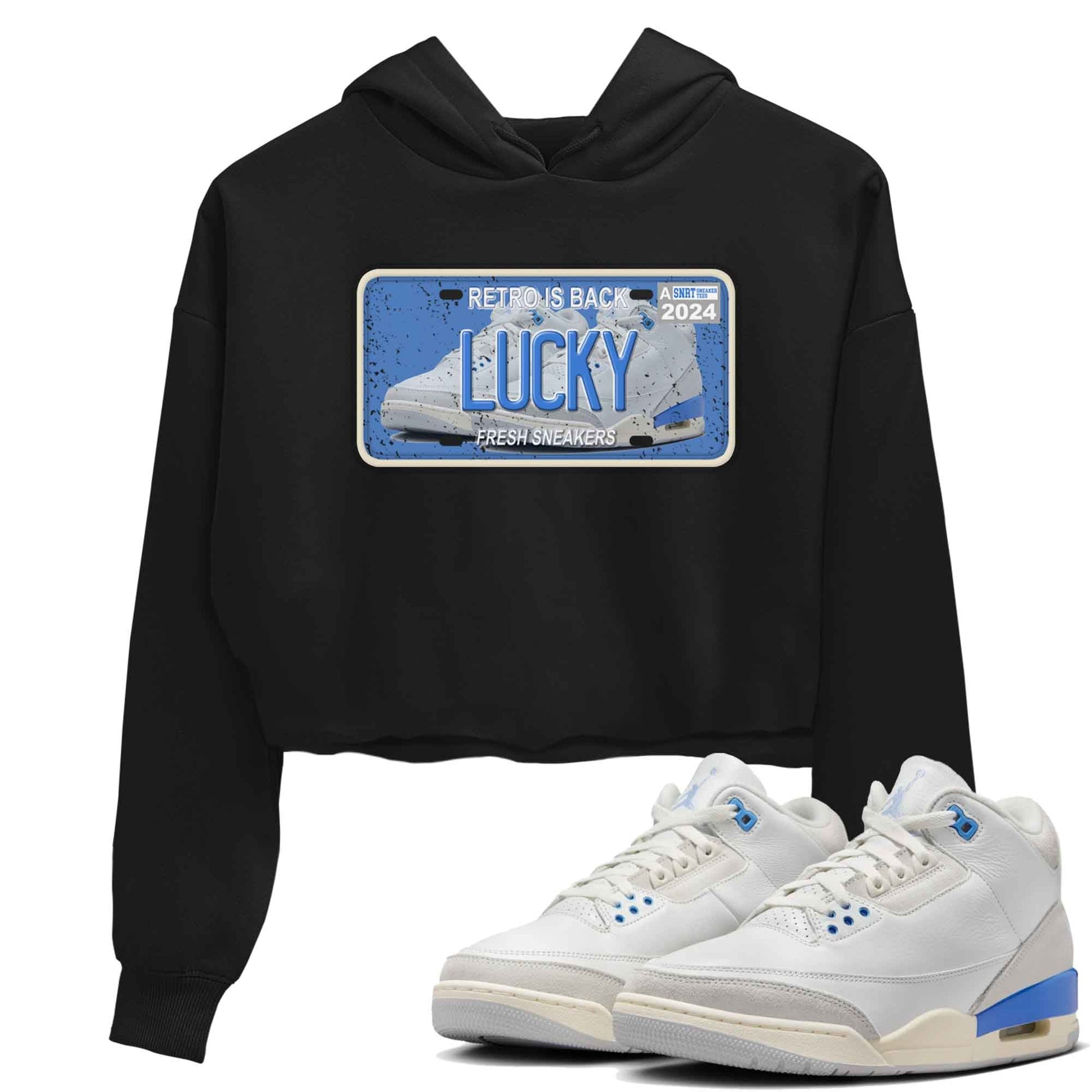 3s Lucky Shorts shirts to match jordans Sneaker Plate best t shirts to wear with jordans Air Jordan 3 Lucky Shorts match shoes to clothes SNRT Sneaker Tees unisex cotton Black 1 crop tee