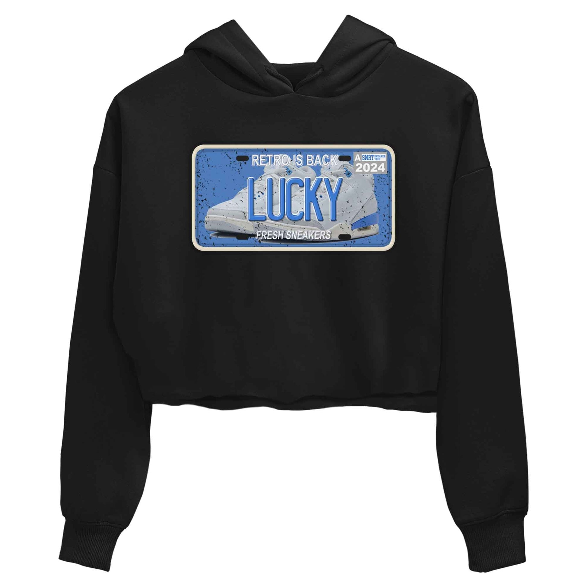 3s Lucky Shorts shirts to match jordans Sneaker Plate best t shirts to wear with jordans Air Jordan 3 Lucky Shorts match shoes to clothes SNRT Sneaker Tees unisex cotton Black 2 crop tee