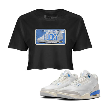 3s Lucky Shorts shirts to match jordans Sneaker Plate best t shirts to wear with jordans Air Jordan 3 Lucky Shorts match shoes to clothes SNRT Sneaker Tees unisex cotton Black 1 crop tee