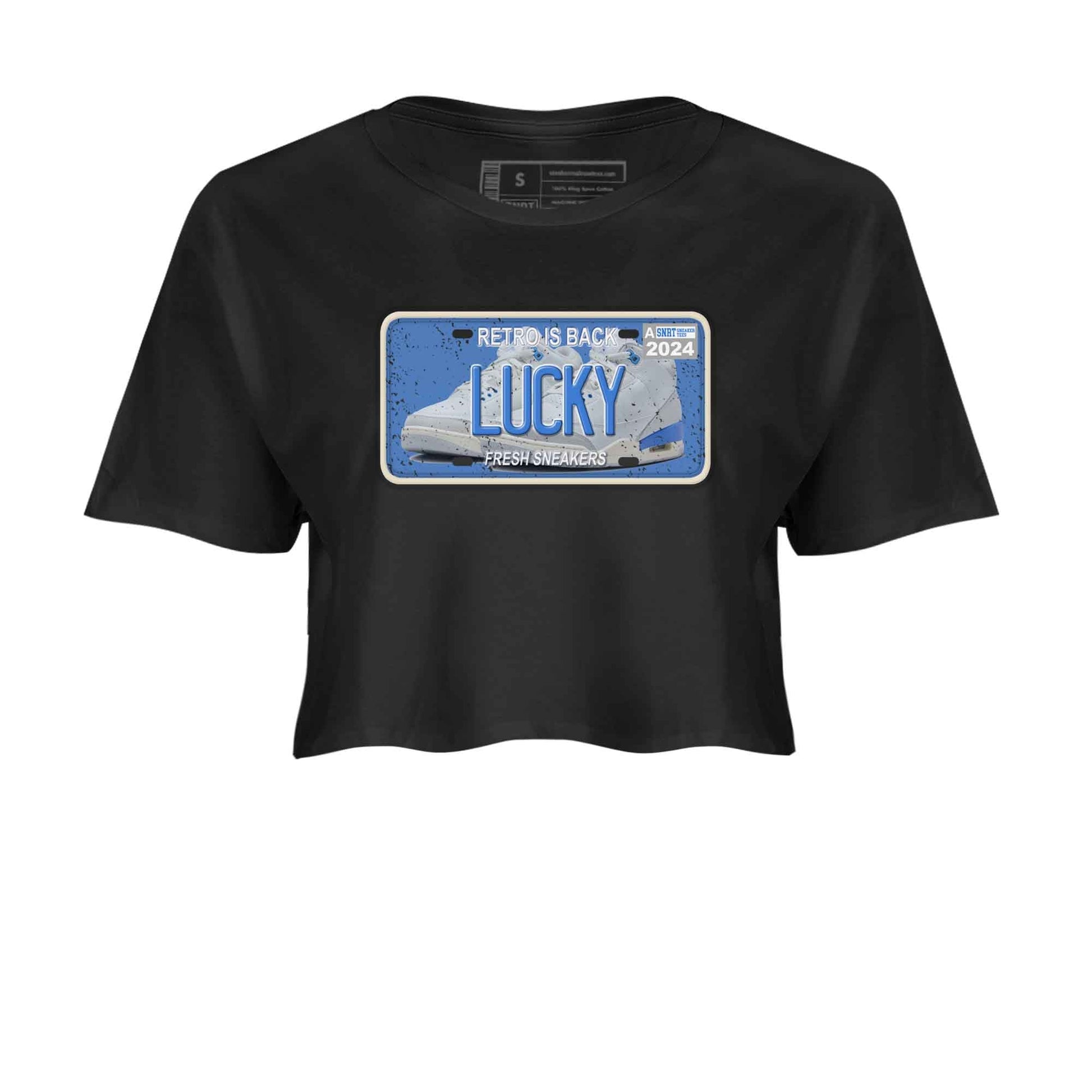 3s Lucky Shorts shirts to match jordans Sneaker Plate best t shirts to wear with jordans Air Jordan 3 Lucky Shorts match shoes to clothes SNRT Sneaker Tees unisex cotton Black 2 crop tee