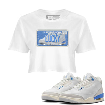 3s Lucky Shorts shirts to match jordans Sneaker Plate best t shirts to wear with jordans Air Jordan 3 Lucky Shorts match shoes to clothes SNRT Sneaker Tees unisex cotton White 1 crop tee