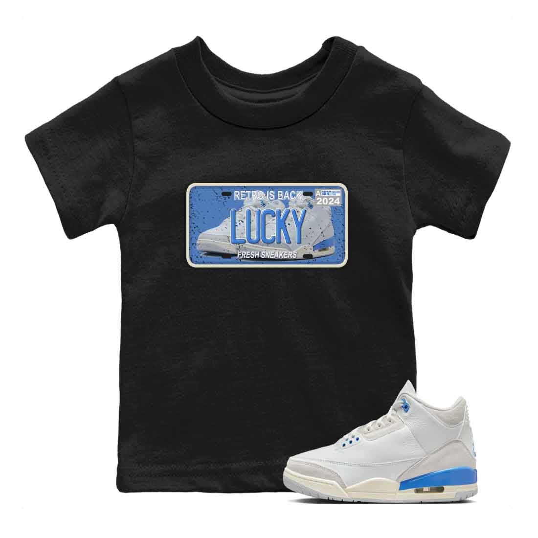 3s Lucky Shorts shirts to match jordans Sneaker Plate best t shirts to wear with jordans Air Jordan 3 Lucky Shorts match shoes to clothes SNRT Sneaker Tees Youth Baby Black 1 tee