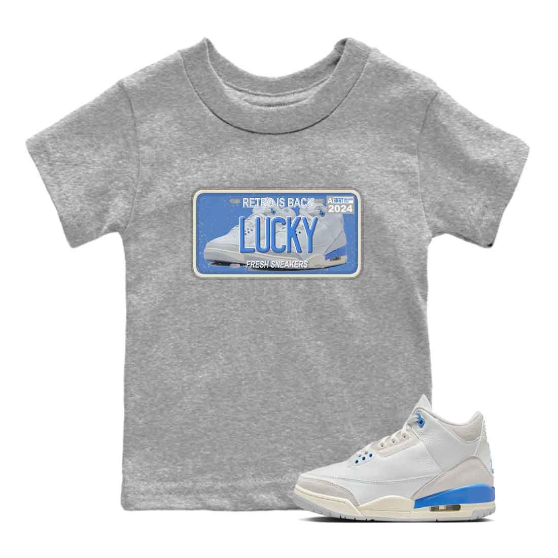 3s Lucky Shorts shirts to match jordans Sneaker Plate best t shirts to wear with jordans Air Jordan 3 Lucky Shorts match shoes to clothes SNRT Sneaker Tees Youth Baby Heather Grey 1 tee