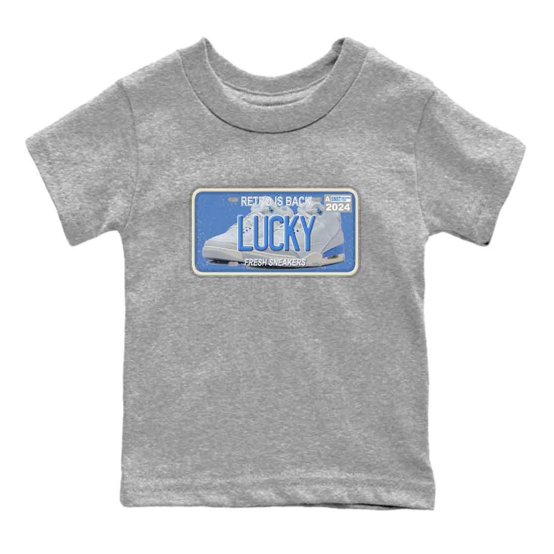 3s Lucky Shorts shirts to match jordans Sneaker Plate best t shirts to wear with jordans Air Jordan 3 Lucky Shorts match shoes to clothes SNRT Sneaker Tees Youth Baby Heather Grey 2 tee