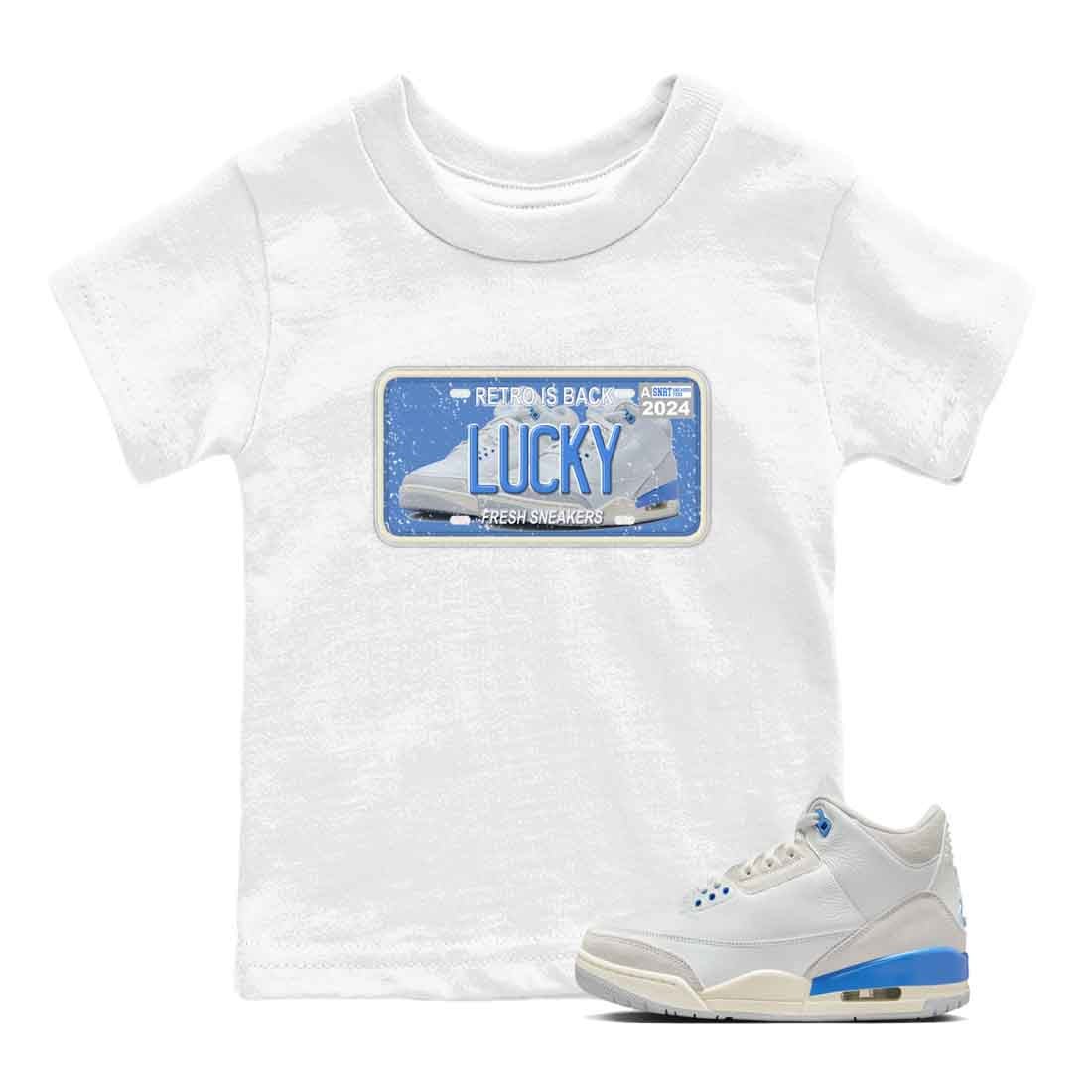 3s Lucky Shorts shirts to match jordans Sneaker Plate best t shirts to wear with jordans Air Jordan 3 Lucky Shorts match shoes to clothes SNRT Sneaker Tees Youth Baby White 1 tee
