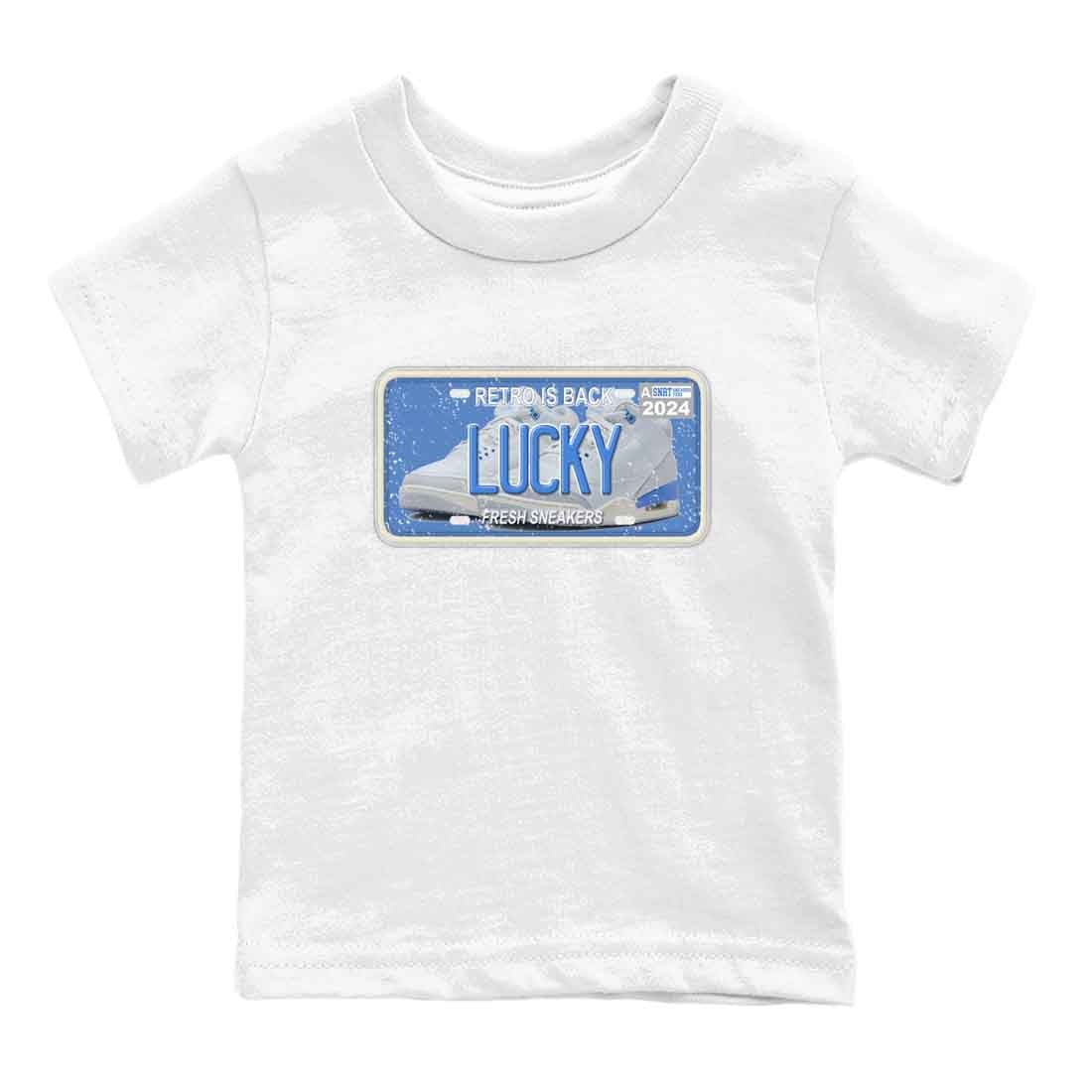 3s Lucky Shorts shirts to match jordans Sneaker Plate best t shirts to wear with jordans Air Jordan 3 Lucky Shorts match shoes to clothes SNRT Sneaker Tees Youth Baby White 2 tee