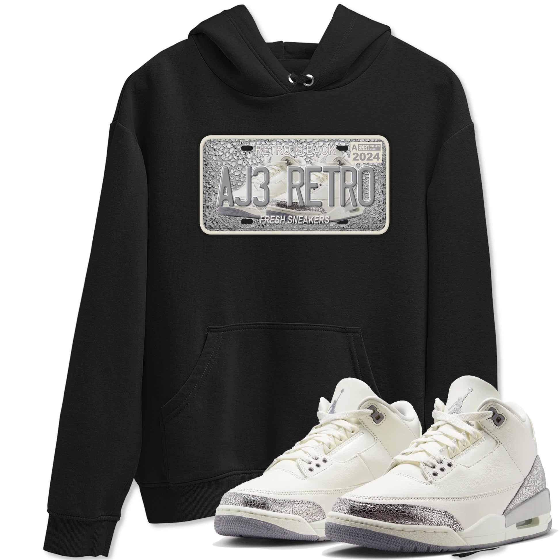 3s Sail and Cement Grey shirts to match jordans Sneaker Plate sneaker match tees Air Jordan 3 Retro Sail and Cement Grey match shoes to clothes SNRT Sneaker Tees unisex cotton Black 1 shirts