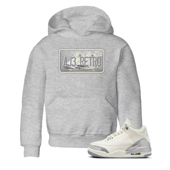 3s Sail and Cement Grey shirts to match jordans Sneaker Plate sneaker match tees Air Jordan 3 Retro Sail and Cement Grey match shoes to clothes SNRT Sneaker Tees Youth Baby Heather Grey 1 tee