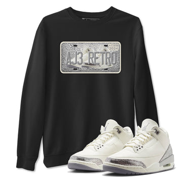 3s Sail and Cement Grey shirts to match jordans Sneaker Plate sneaker match tees Air Jordan 3 Retro Sail and Cement Grey match shoes to clothes SNRT Sneaker Tees unisex cotton Black 1 shirts