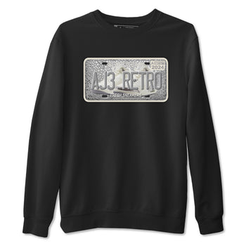 3s Sail and Cement Grey shirts to match jordans Sneaker Plate sneaker match tees Air Jordan 3 Retro Sail and Cement Grey match shoes to clothes SNRT Sneaker Tees unisex cotton Black 2 shirts