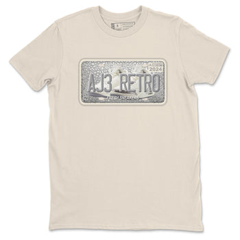 3s Sail and Cement Grey shirts to match jordans Sneaker Plate sneaker match tees Air Jordan 3 Retro Sail and Cement Grey match shoes to clothes SNRT Sneaker Tees unisex cotton Natural 2 shirts