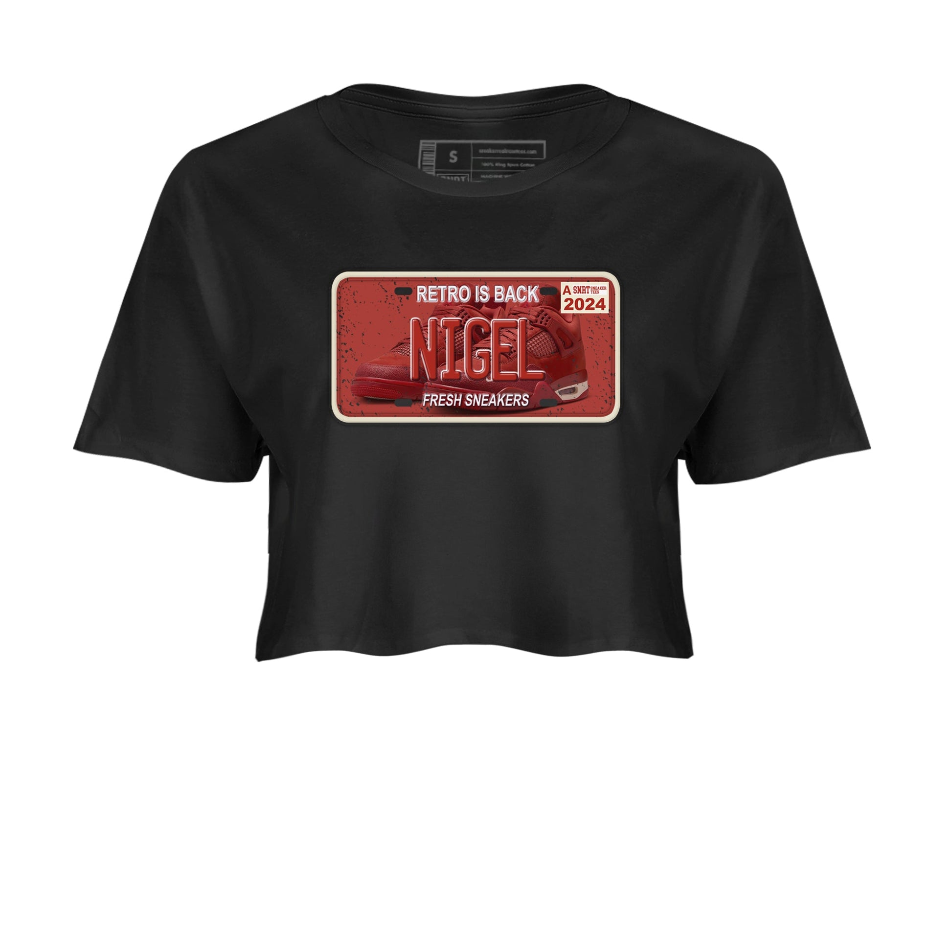 4s Brick By Brick shirts to match jordans Sneaker Plate sneaker match tees Air Jordan 4 Nigel match shoes to clothes SNRT Sneaker Tees unisex cotton Black 2 crop tee