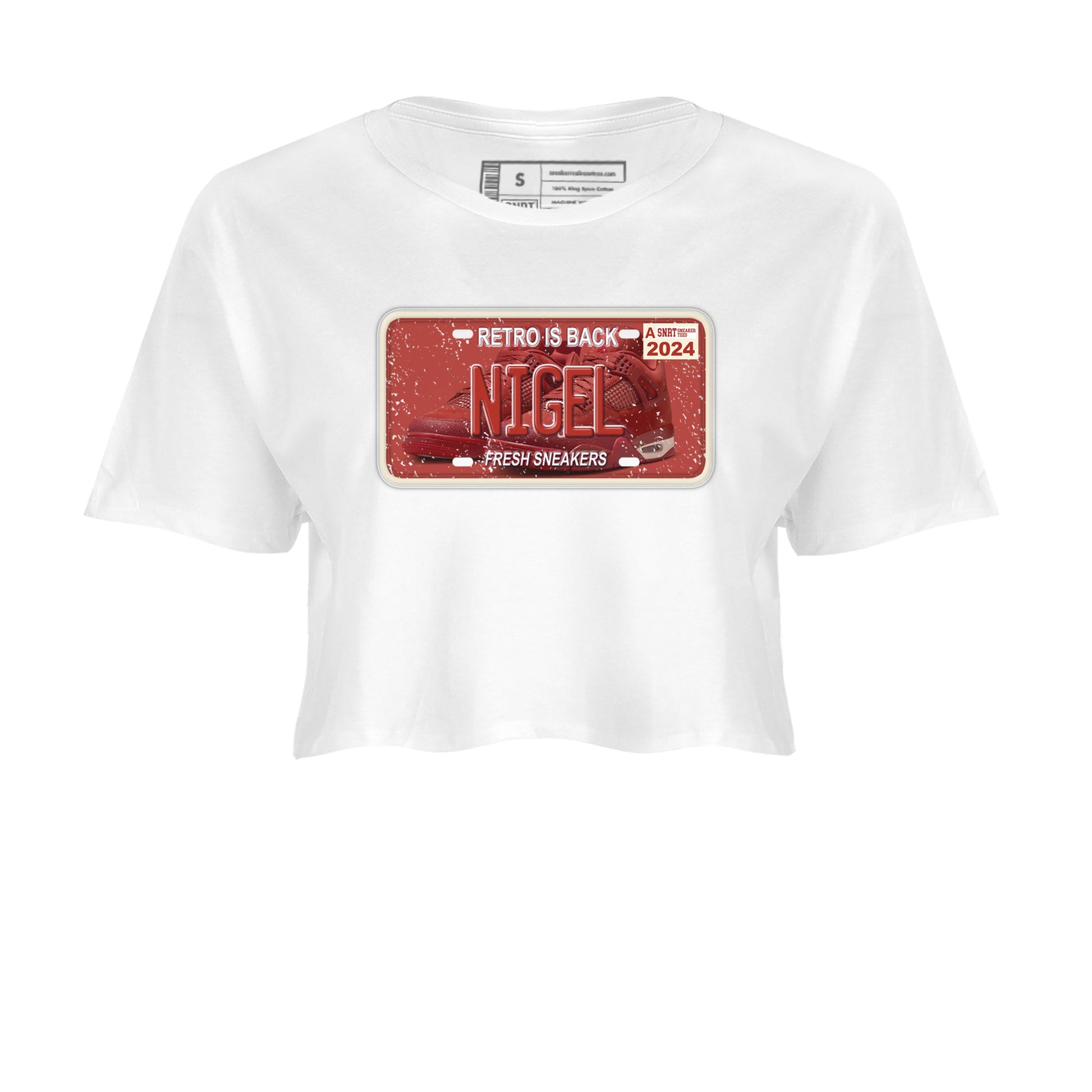 4s Brick By Brick shirts to match jordans Sneaker Plate sneaker match tees Air Jordan 4 Nigel match shoes to clothes SNRT Sneaker Tees unisex cotton White 2 crop tee