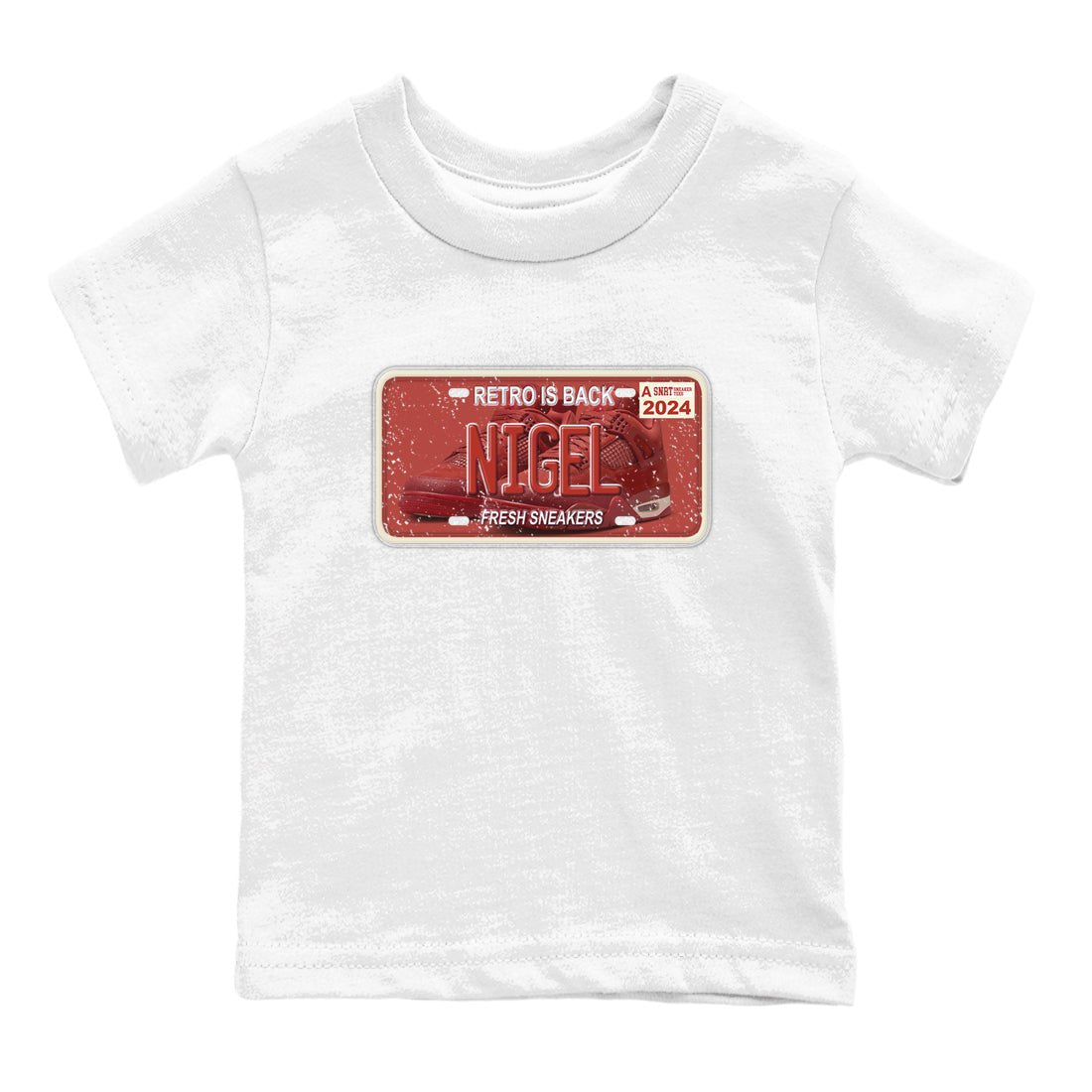 4s Brick By Brick shirts to match jordans Sneaker Plate sneaker match tees Air Jordan 4 Nigel match shoes to clothes SNRT Sneaker Tees Youth Baby White 2 tee