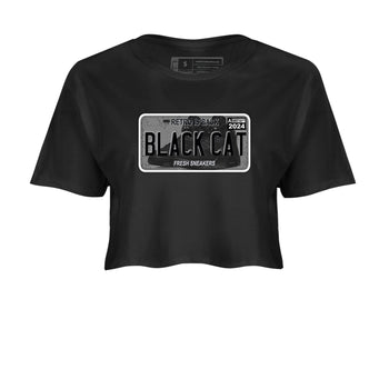 5s Black Cat shirts to match jordans Sneaker Plate sneaker match tees Air Jordan 5 Black Cat SNRT Sneaker Release Tees unisex cotton Black 2 Crop Shirts