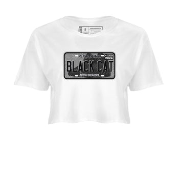 5s Black Cat shirts to match jordans Sneaker Plate sneaker match tees Air Jordan 5 Black Cat SNRT Sneaker Release Tees unisex cotton White 2 Crop Shirts