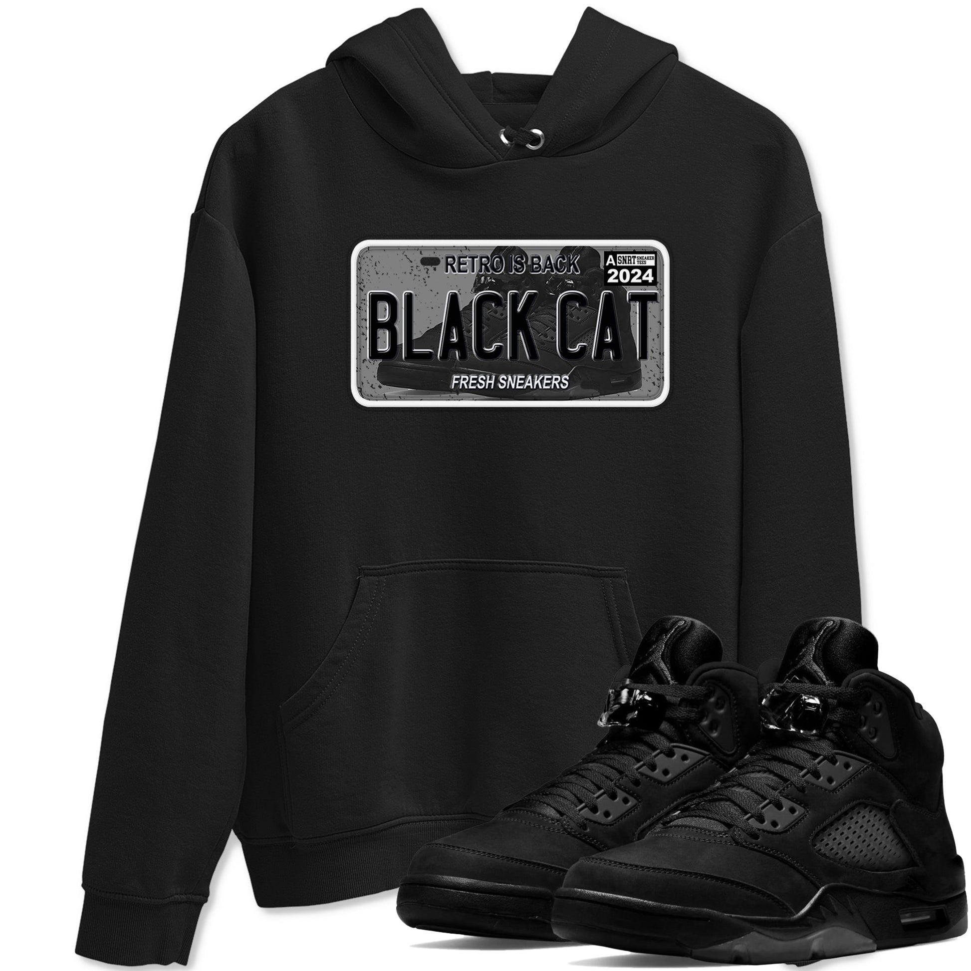 5s Black Cat shirts to match jordans Sneaker Plate sneaker match tees Air Jordan 5 Black Cat SNRT Sneaker Release Tees unisex cotton Black 1 crew neck shirts