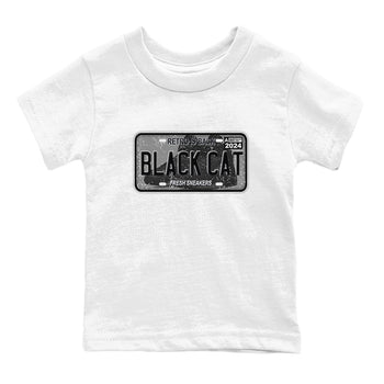 5s Black Cat shirts to match jordans Sneaker Plate sneaker match tees Air Jordan 5 Black Cat SNRT Sneaker Release Tees Youth Baby White 2 crew neck shirts