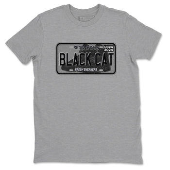 5s Black Cat shirts to match jordans Sneaker Plate sneaker match tees Air Jordan 5 Black Cat SNRT Sneaker Release Tees unisex cotton Heather Grey 2 crew neck shirts