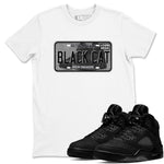 5s Black Cat shirts to match jordans Sneaker Plate sneaker match tees Air Jordan 5 Black Cat SNRT Sneaker Release Tees unisex cotton White 1 crew neck shirts