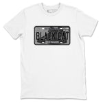 5s Black Cat shirts to match jordans Sneaker Plate sneaker match tees Air Jordan 5 Black Cat SNRT Sneaker Release Tees unisex cotton White 2 crew neck shirts