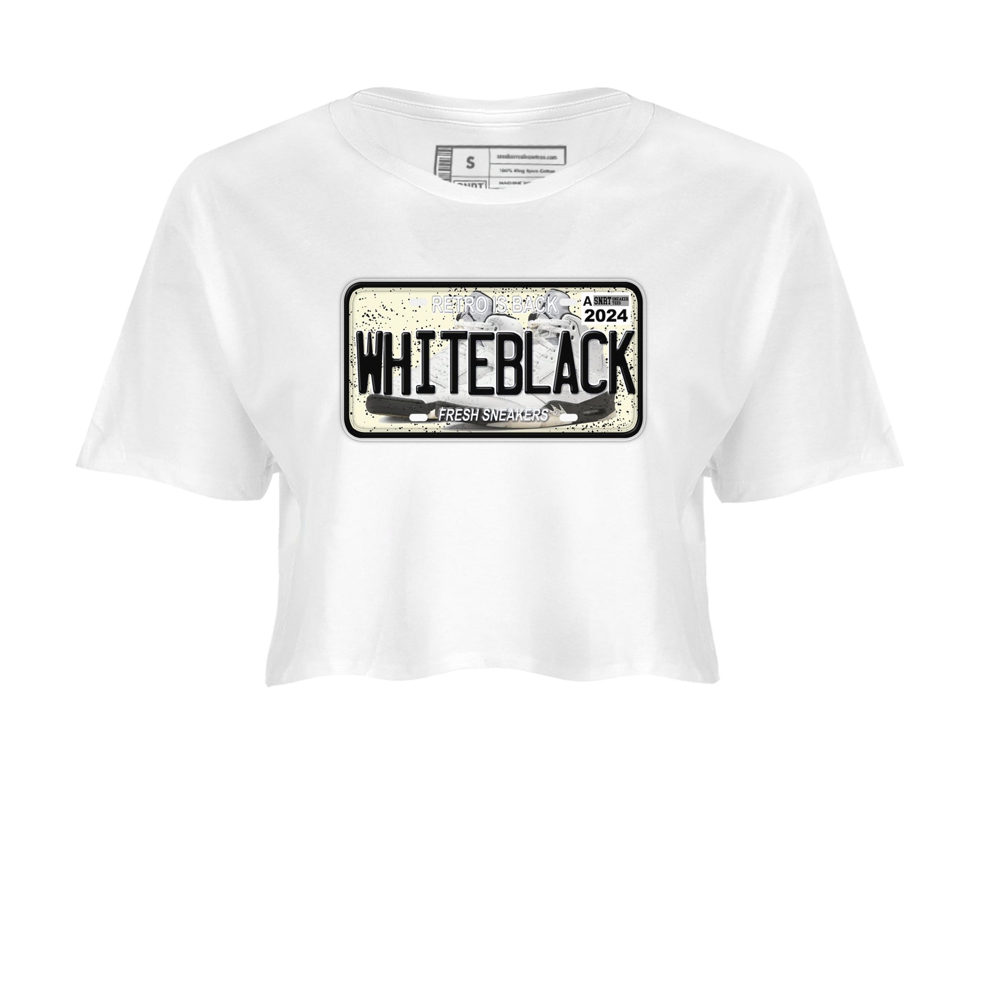 5s White Black shirts to match jordans Sneaker Plate sneaker match tees Air Jordan 5 Retro White Black match shoes to clothes SNRT Sneaker Tees unisex cotton White 2 crop tee
