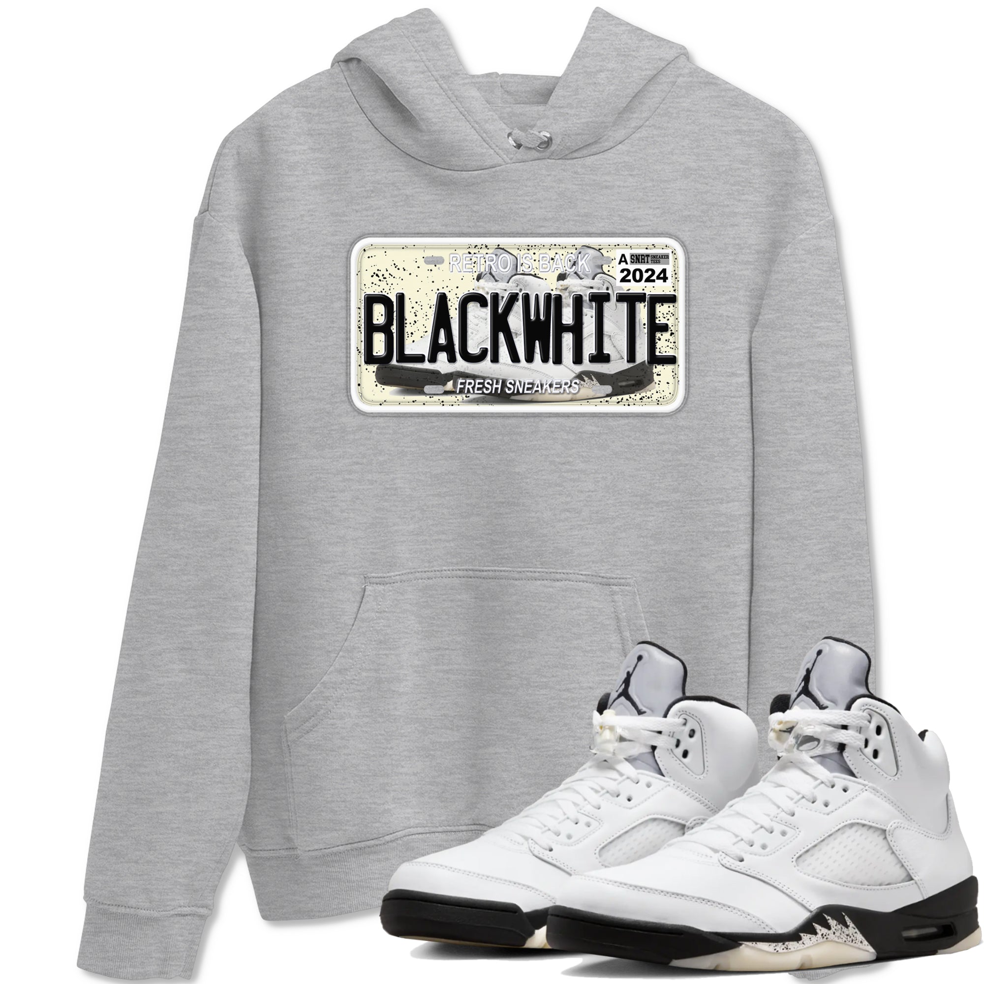 5s White Black shirts to match jordans Sneaker Plate sneaker match tees Air Jordan 5 Retro White Black match shoes to clothes SNRT Sneaker Tees unisex cotton Heather Grey 1 shirts