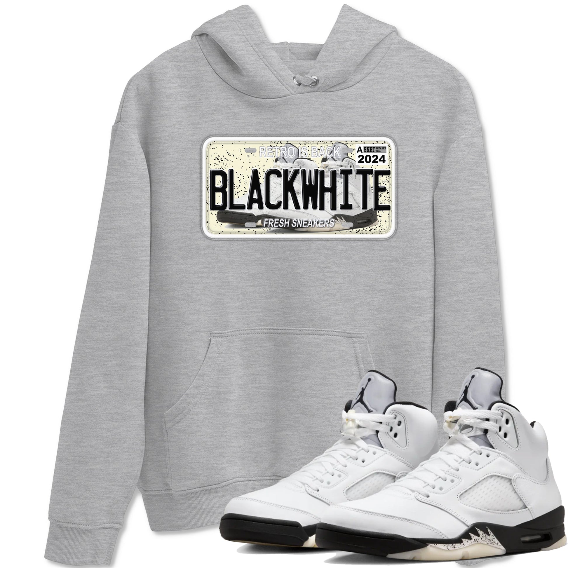 5s White Black shirts to match jordans Sneaker Plate sneaker match tees Air Jordan 5 Retro White Black match shoes to clothes SNRT Sneaker Tees unisex cotton Heather Grey 1 shirts