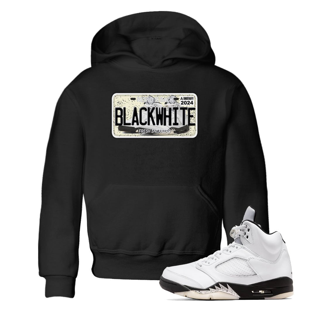 5s White Black shirts to match jordans Sneaker Plate sneaker match tees Air Jordan 5 Retro White Black match shoes to clothes SNRT Sneaker Tees Youth Baby Black 1 tee