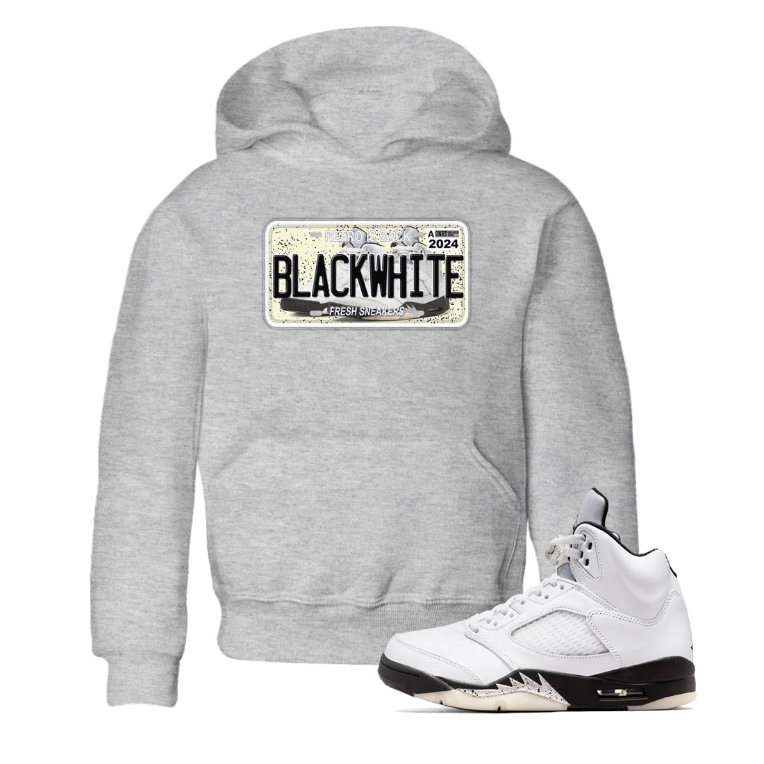 5s White Black shirts to match jordans Sneaker Plate sneaker match tees Air Jordan 5 Retro White Black match shoes to clothes SNRT Sneaker Tees Youth Baby Heather Grey 1 tee