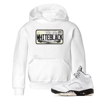 5s White Black shirts to match jordans Sneaker Plate sneaker match tees Air Jordan 5 Retro White Black match shoes to clothes SNRT Sneaker Tees Youth Baby White 1 tee
