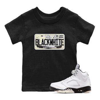 5s White Black shirts to match jordans Sneaker Plate sneaker match tees Air Jordan 5 Retro White Black match shoes to clothes SNRT Sneaker Tees Youth Baby Black 1 tee