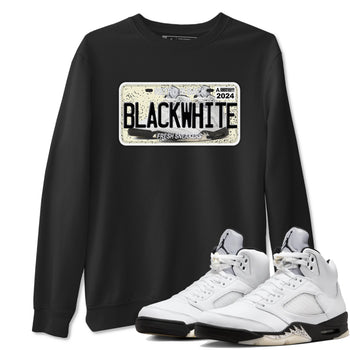 5s White Black shirts to match jordans Sneaker Plate sneaker match tees Air Jordan 5 Retro White Black match shoes to clothes SNRT Sneaker Tees unisex cotton Black 1 shirts