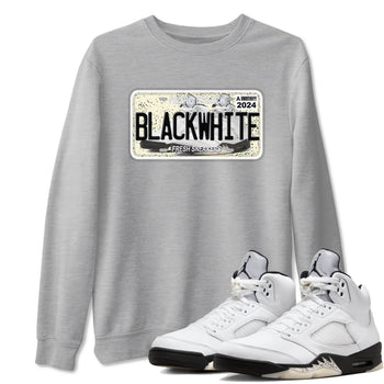 5s White Black shirts to match jordans Sneaker Plate sneaker match tees Air Jordan 5 Retro White Black match shoes to clothes SNRT Sneaker Tees unisex cotton Heather Grey 1 shirts