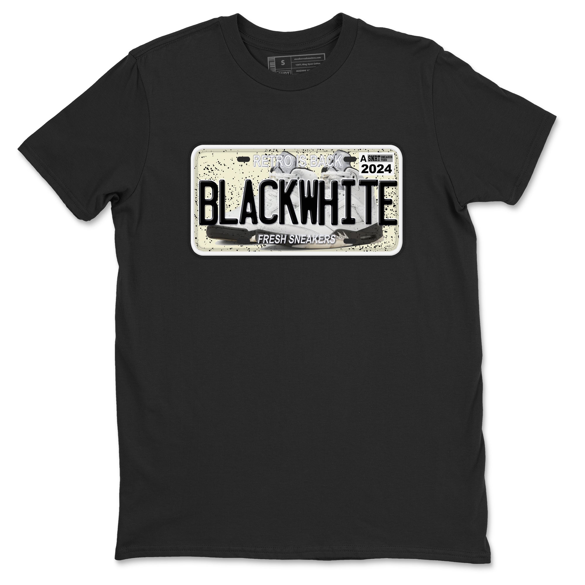 5s White Black shirts to match jordans Sneaker Plate sneaker match tees Air Jordan 5 Retro White Black match shoes to clothes SNRT Sneaker Tees unisex cotton Black 2 shirts