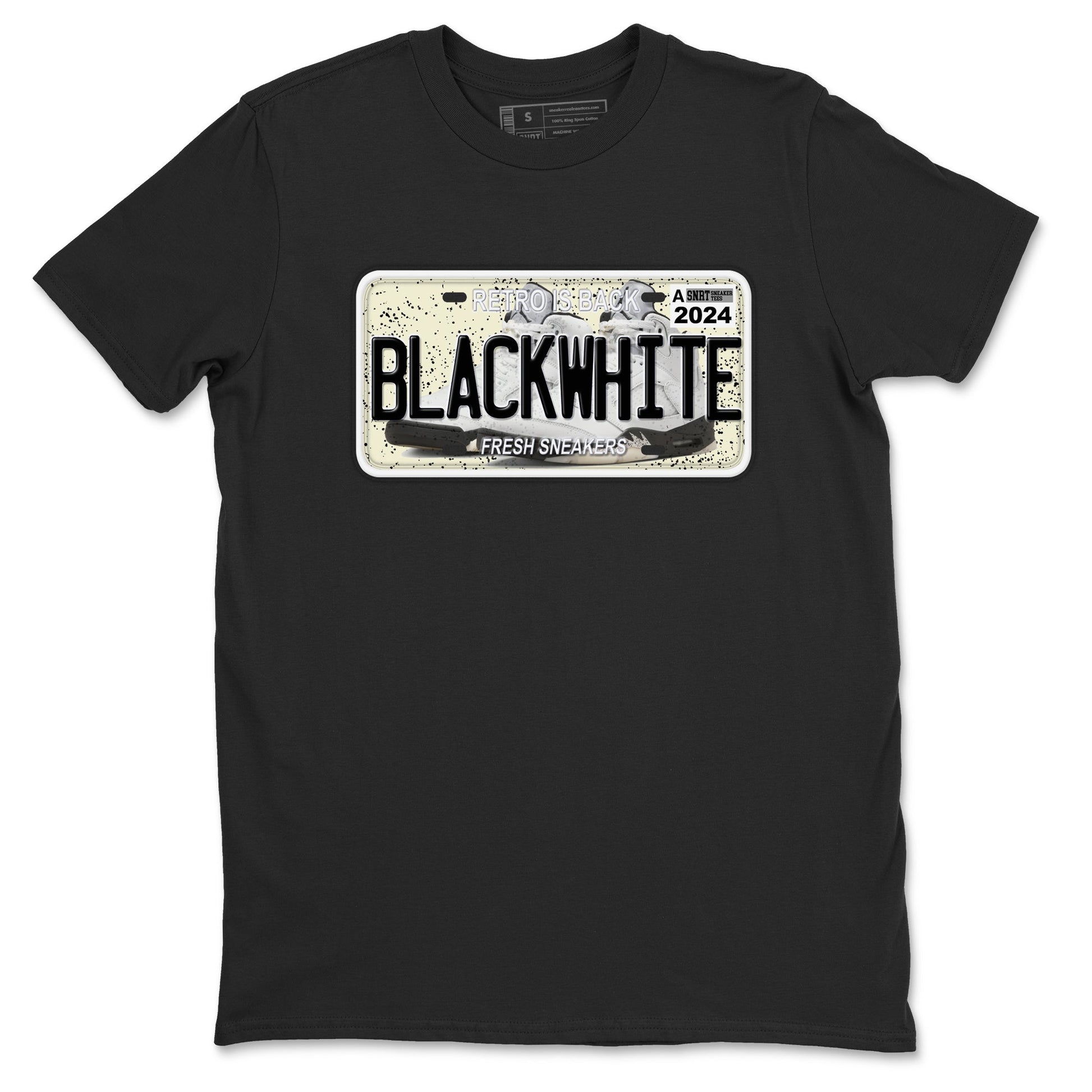 5s White Black shirts to match jordans Sneaker Plate sneaker match tees Air Jordan 5 Retro White Black match shoes to clothes SNRT Sneaker Tees unisex cotton Black 2 shirts