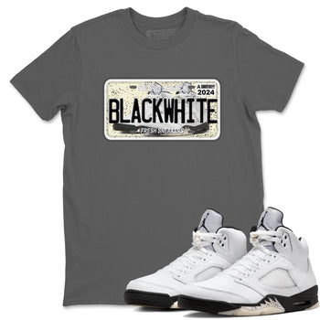 5s White Black shirts to match jordans Sneaker Plate sneaker match tees Air Jordan 5 Retro White Black match shoes to clothes SNRT Sneaker Tees unisex cotton Cool Grey 1 shirts