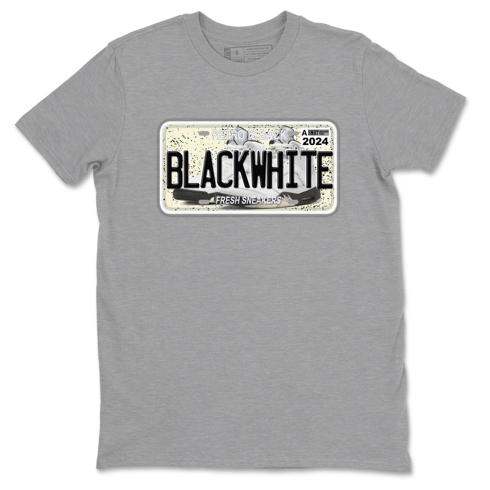 5s White Black shirts to match jordans Sneaker Plate sneaker match tees Air Jordan 5 Retro White Black match shoes to clothes SNRT Sneaker Tees unisex cotton Heather Grey 2 shirts
