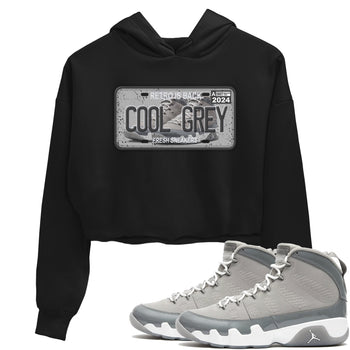 9s Cool Grey shirts to match jordans Sneaker Plate sneaker match tees Air Jordan 9 Retro Cool Grey match shoes to clothes SNRT Sneaker Tees unisex cotton Black 1 crop tee