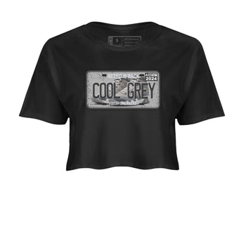 9s Cool Grey shirts to match jordans Sneaker Plate sneaker match tees Air Jordan 9 Retro Cool Grey match shoes to clothes SNRT Sneaker Tees unisex cotton Black 2 crop tee